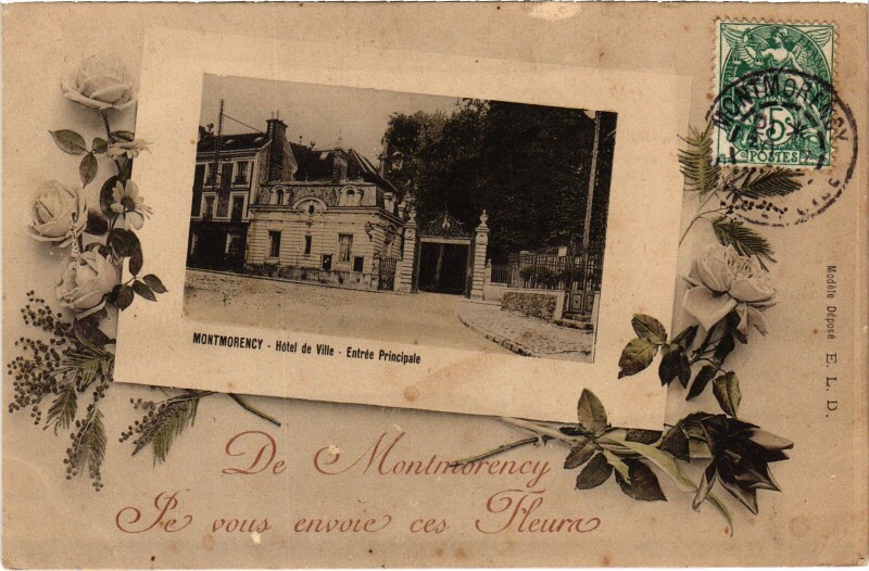 Carte postale ancienne Montmorency Je vous envoie ces Fleurs France à Montmorency