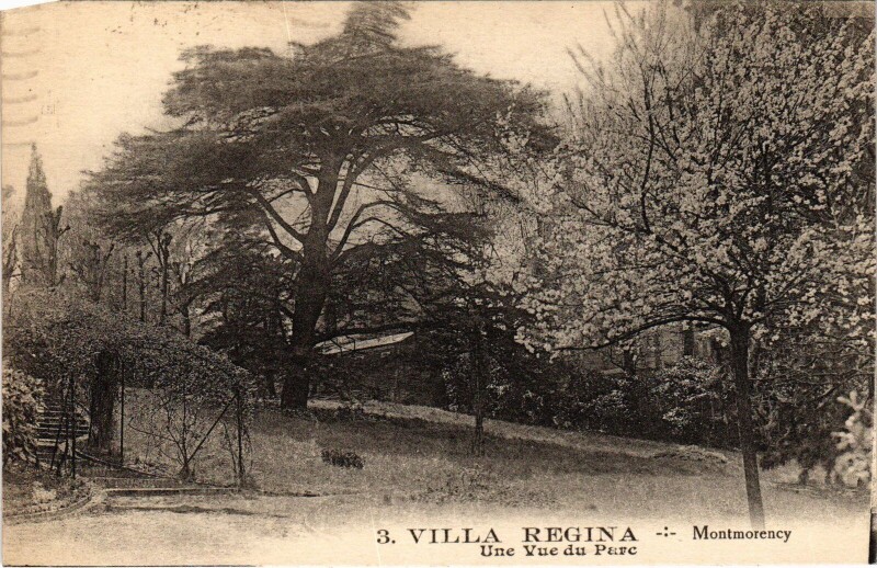 Carte postale ancienne Montmorency Villa Regina, une vue du Parc France à Montmorency