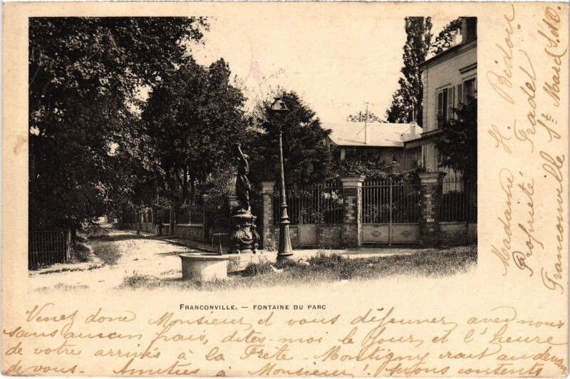 Carte postale ancienne Franconville Fontaine du Parc France à Franconville