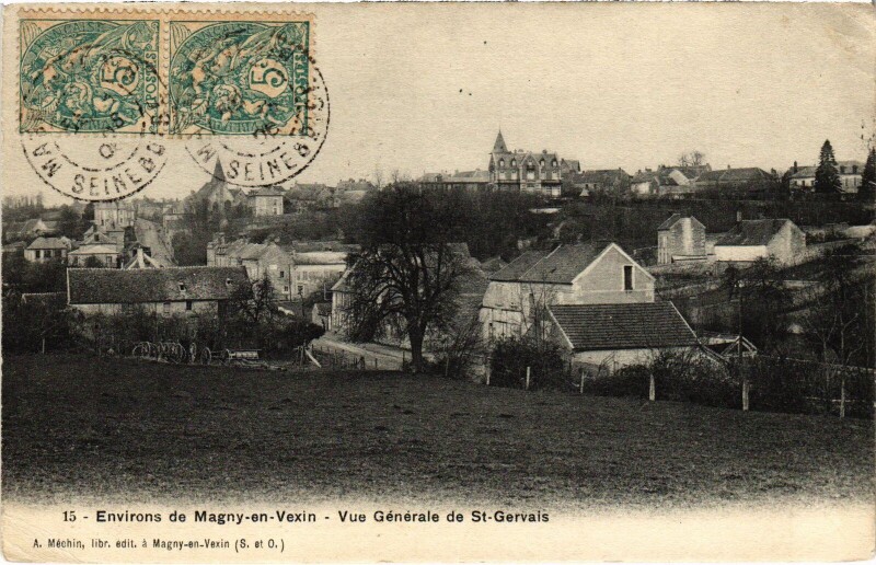 Carte postale ancienne Environs de Magny en Vexin Vue Generale de Saint-Gervais France à Magny-en-Vexin