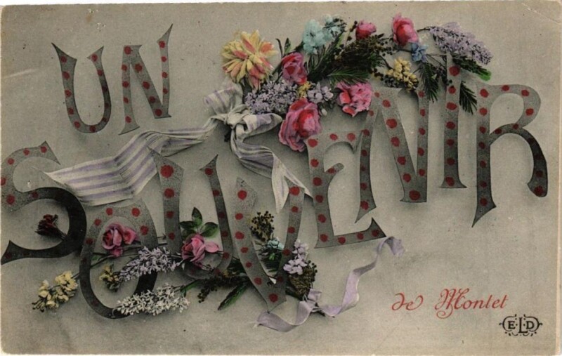 Carte postale ancienne Un Souvenir de Montet