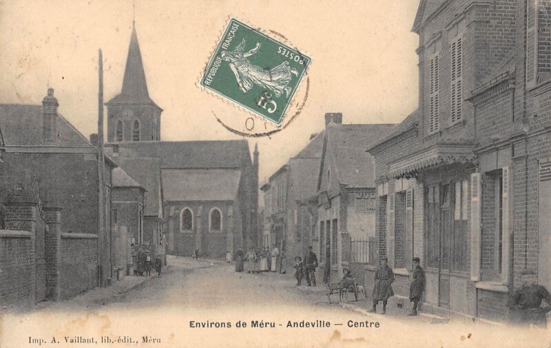 Carte postale ancienne Andeville - Le Centre à Andeville