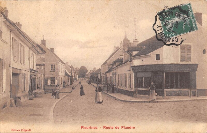 Carte postale ancienne Fleurines Route De Flandre - Cliche Rare à Fleurines