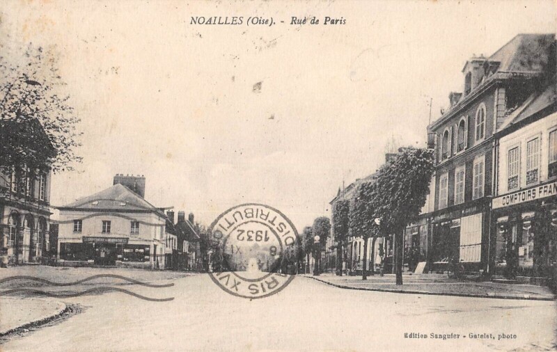 Carte postale ancienne Noailles - Rue De Paris - Cliche Rare à Noailles