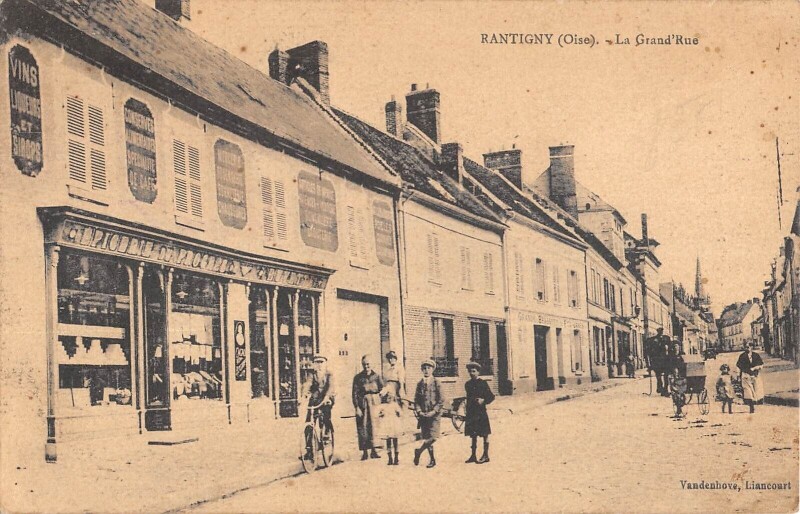 Carte postale ancienne Rantigny - La Grand Rue - Epicerie Du Progres à Rantigny