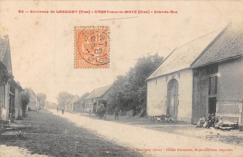 Carte postale ancienne Canny Sur Le Matz - Grande Rue