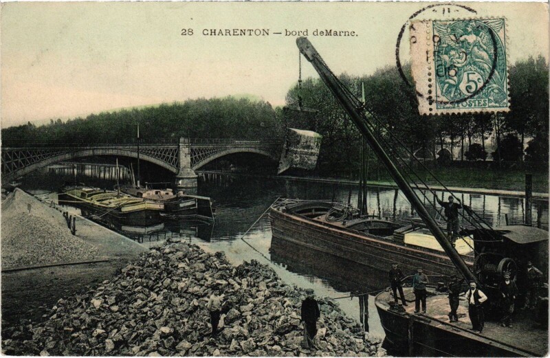 Carte postale ancienne Charenton-le-Pont Bord de Marne à Charenton-le-Pont