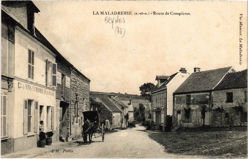 Carte postale ancienne La Maladrerie Route de Crespieres