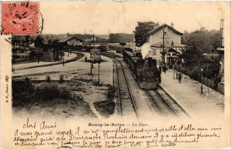 Carte postale ancienne Bourg-la-Reine La Gare Railway Station à Bourg-la-Reine