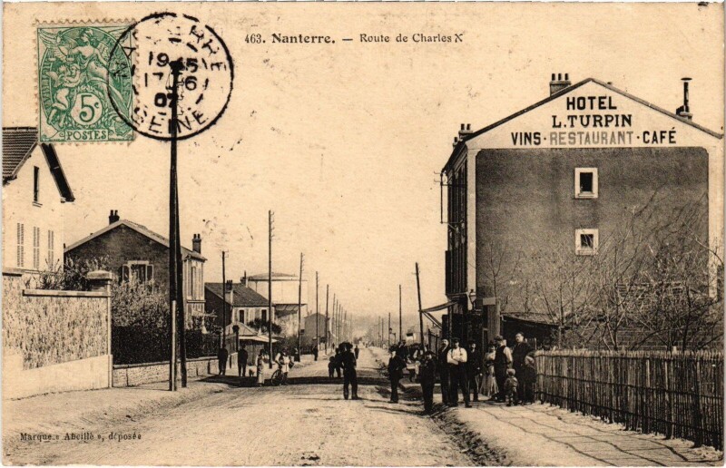 Carte postale ancienne Nanterre Route de Charles X à Nanterre