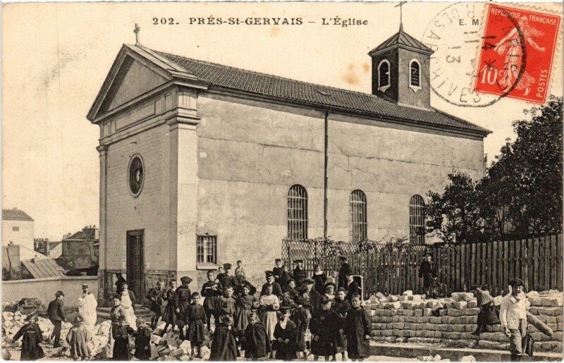 Carte postale ancienne Prés-Saint-Gervais Eglise