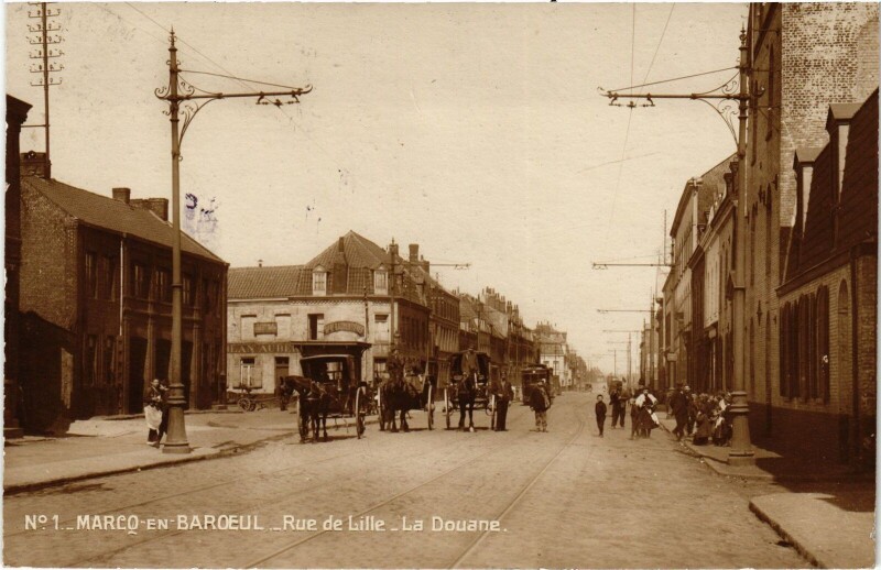 Carte postale ancienne Marcq-en-Baroeul Rue de Lille La Douane à Lille