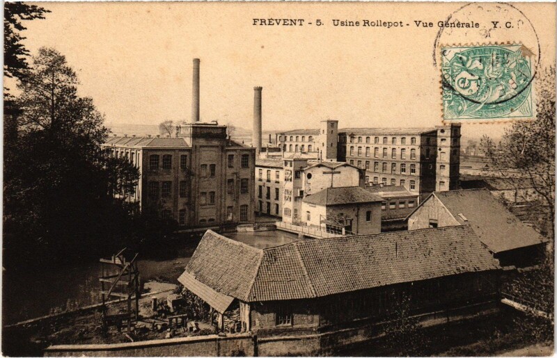 Carte postale ancienne Frévent Usine rollepot vue générale à Frévent