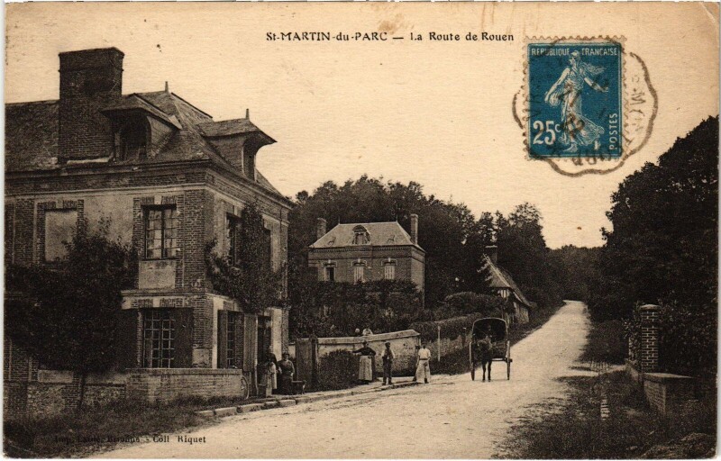 Carte postale ancienne Saint-Martin-du-Parc Route de Rouen à Rouen