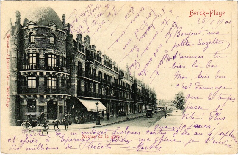 Carte postale ancienne Berck-Plage Avenue de la Gare à Berck