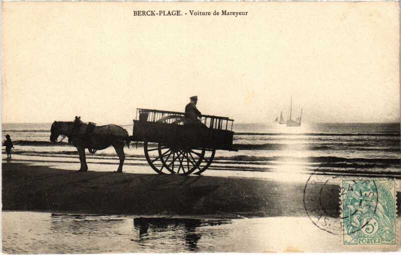 Carte postale ancienne Berck-Plage Voiture de mareyeur à Berck