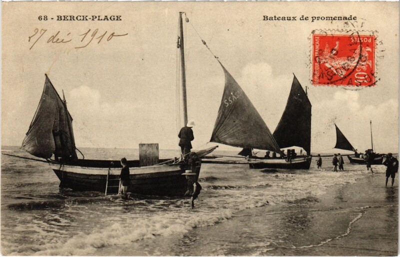 Carte postale ancienne Berck-Plage Bateaux de promenade à Berck