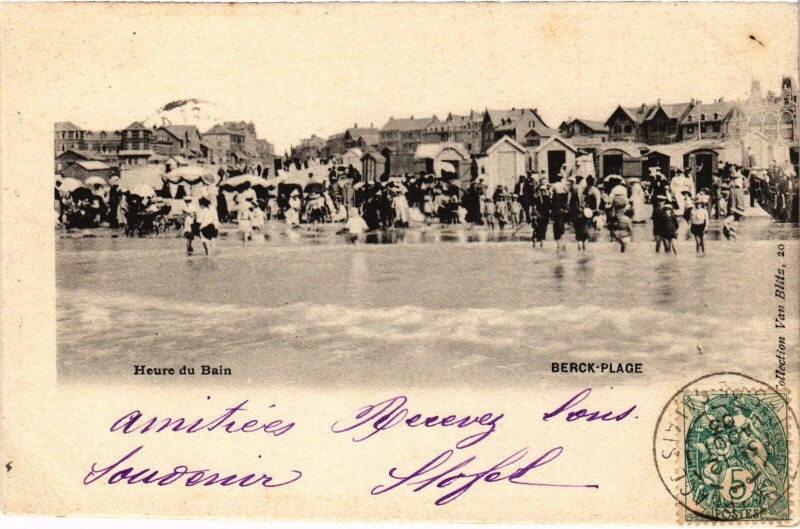 Carte postale ancienne Berck-Plage Heure du Bain à Berck