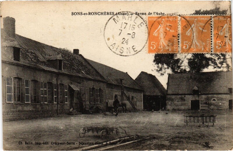 Carte postale ancienne Sons-et-Roncheres Ferme de l'Aube