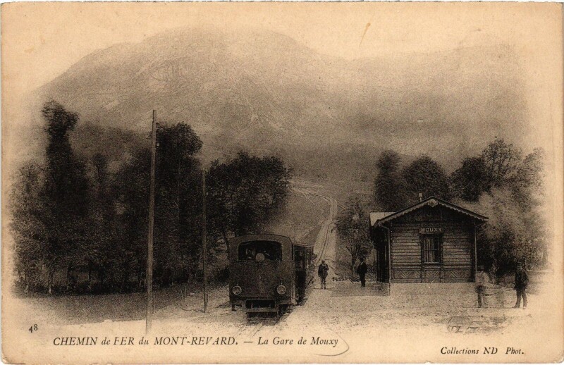 Carte postale ancienne Chemin de Fer du Mont-Revard Mouxy La Gare Railway Station à Mouxy
