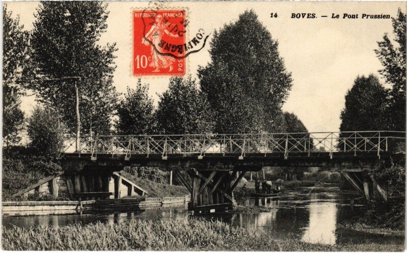 Carte postale ancienne Boves Pont Prussien à Boves