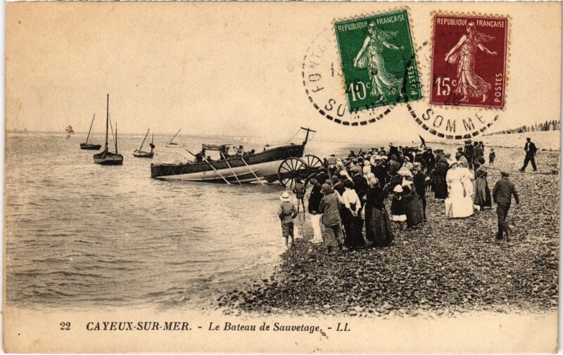 Carte postale ancienne Cayeux-sur-Mer Bateau de Sauvetage à Cayeux-sur-Mer
