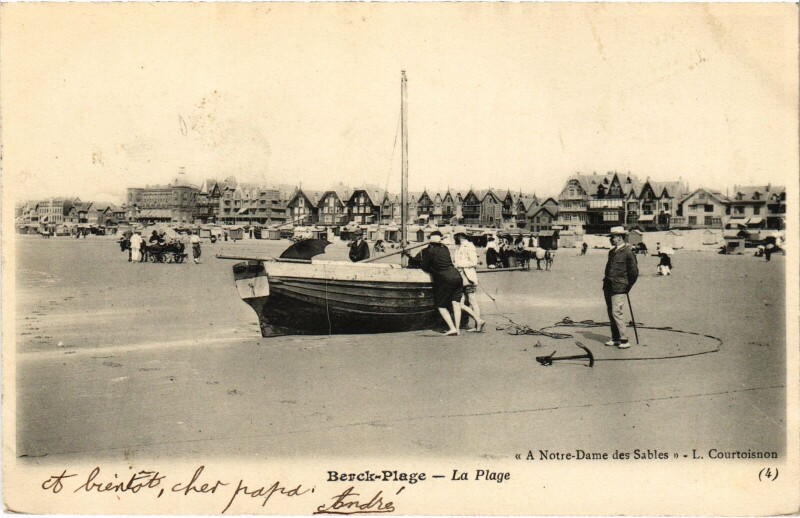 Carte postale ancienne Berck-Plage La plage à Berck