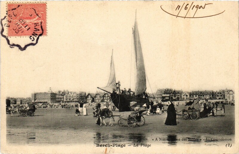 Carte postale ancienne Berck-Plage La plage à Berck