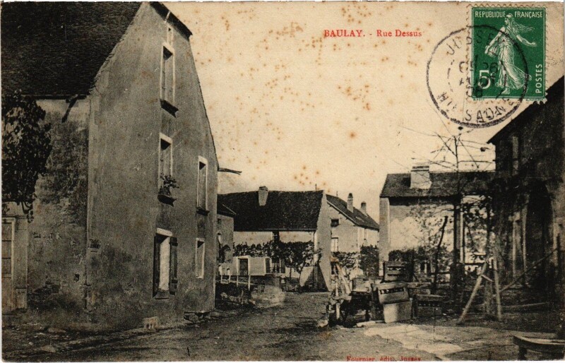 Carte postale ancienne Baulay Rue Dessus à Baulay