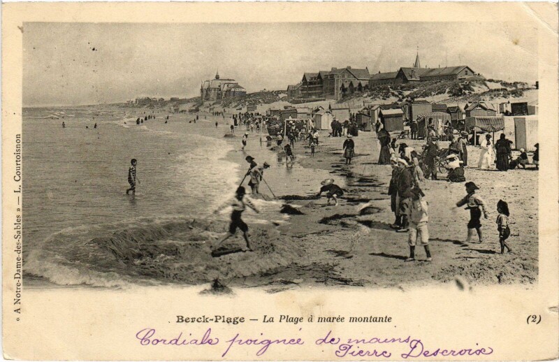 Carte postale ancienne Berck-Plage La Plage a maree montante à Berck