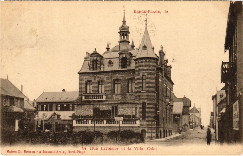 Carte postale ancienne Berck-Plage Rue lavoisier villa Calot à Berck