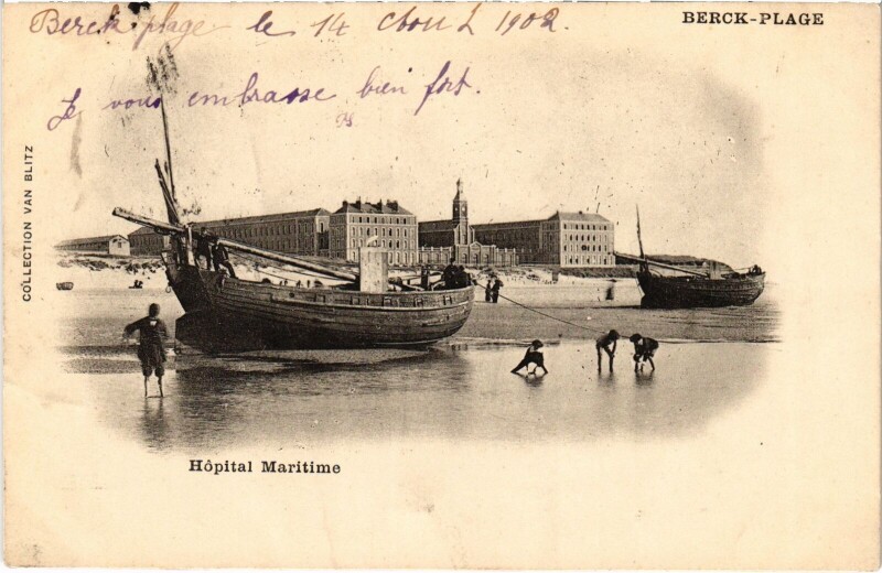 Carte postale ancienne Berck-Plage Hopital Maritime à Berck