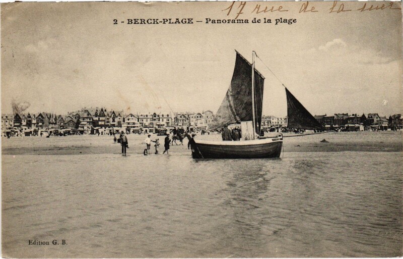 Carte postale ancienne Berck-Plage Panorama de la Plage à Berck