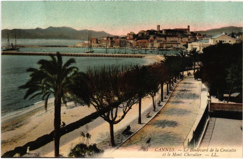 Carte postale ancienne Cannes Boulevard de la croisette à Cannes