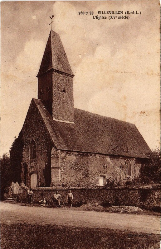 Carte postale ancienne Villevillon Eglise