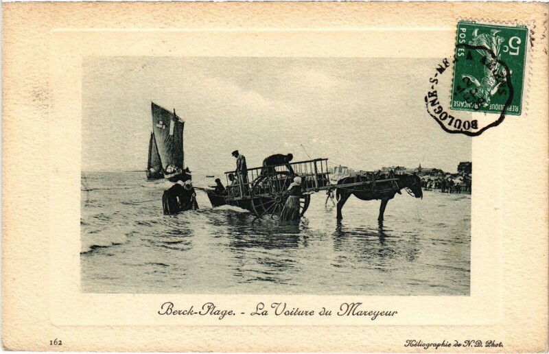 Carte postale ancienne Berck-Plage Voiture du Mareyeur à Berck