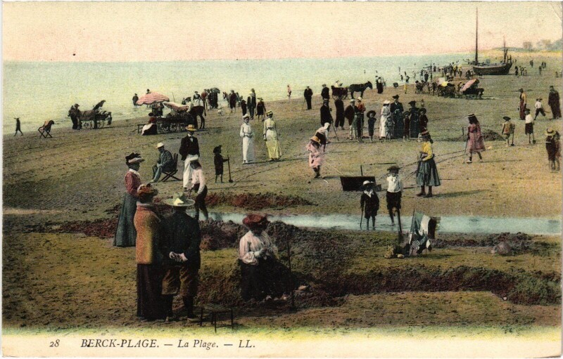 Carte postale ancienne Berck-Plage La plage à Berck
