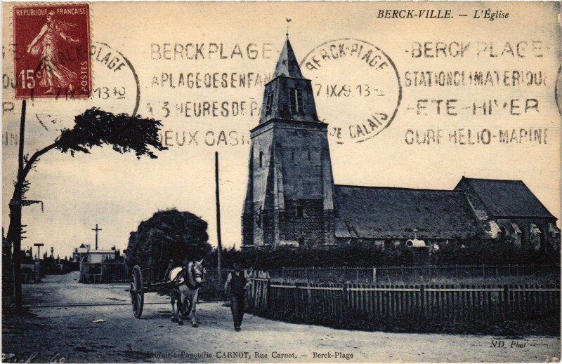Carte postale ancienne Berck-Ville l'Eglise à Berck