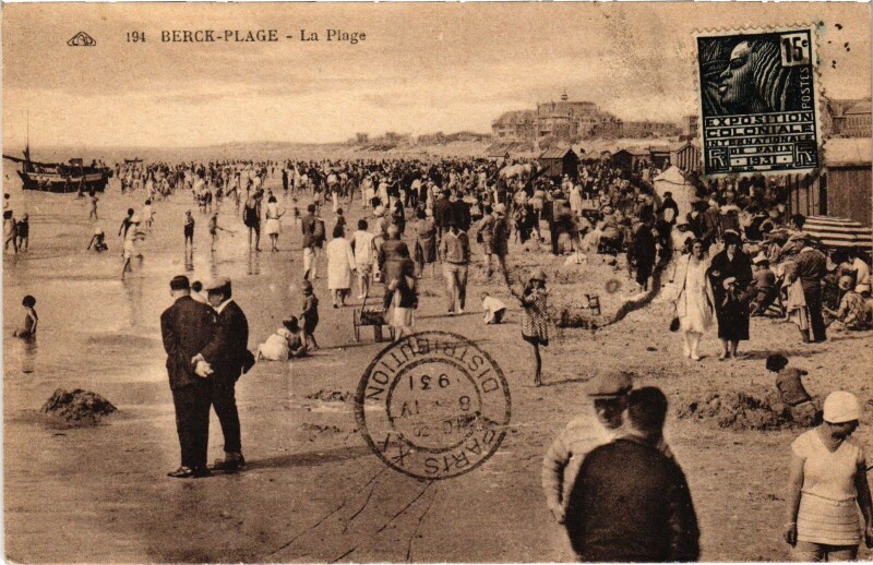 Carte postale ancienne Berck-Plage La plage à Berck