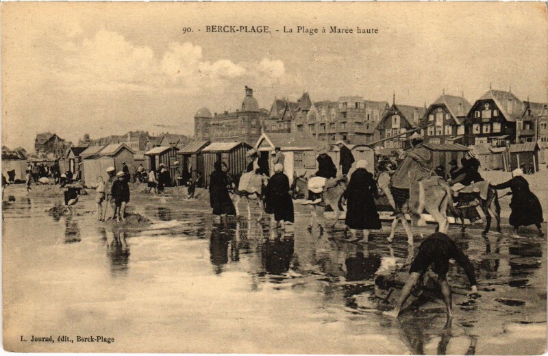 Carte postale ancienne Berck-Plage La plage a maree haute à Berck
