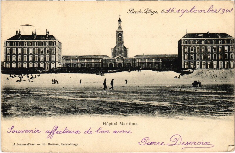 Carte postale ancienne Berck-Plage Hopital Maritime à Berck