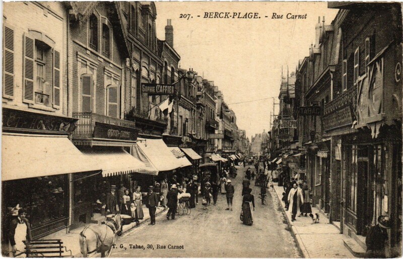 Carte postale ancienne Berck-Plage Rue carnot à Berck