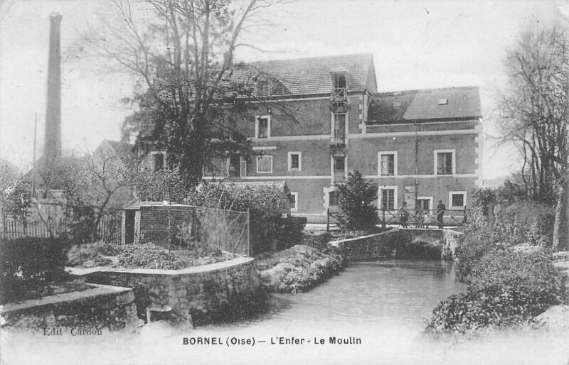 Carte postale ancienne Bornel - L'Enfer - Le Moulin à Bornel
