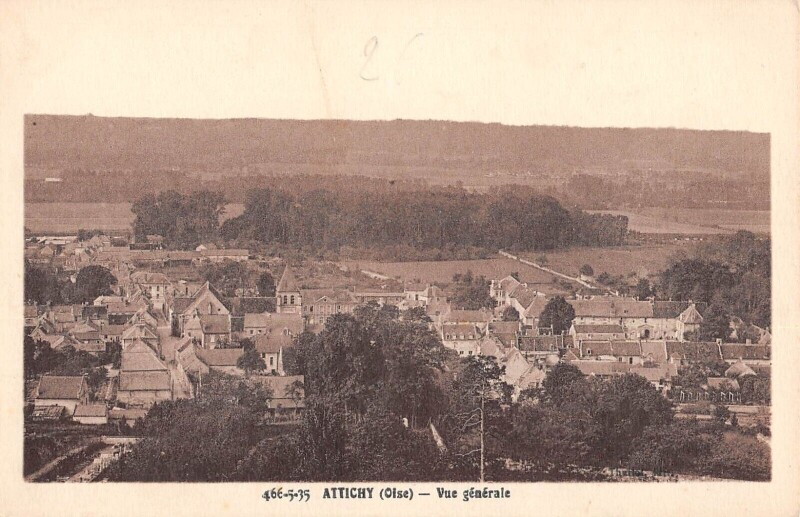 Carte postale ancienne Attichy - Vue Generale à Attichy