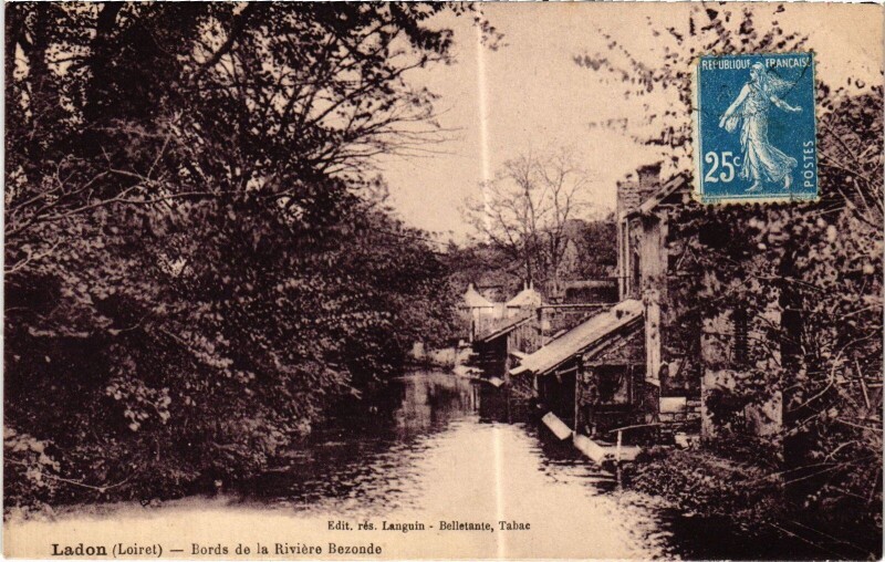 Carte postale ancienne Landon Bords de la Riviere Bezonde