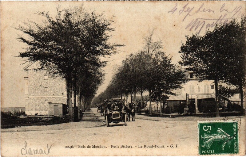 Carte postale ancienne Bois de Meudon Clamart Petit Bicetre Le Rond-Point à Clamart