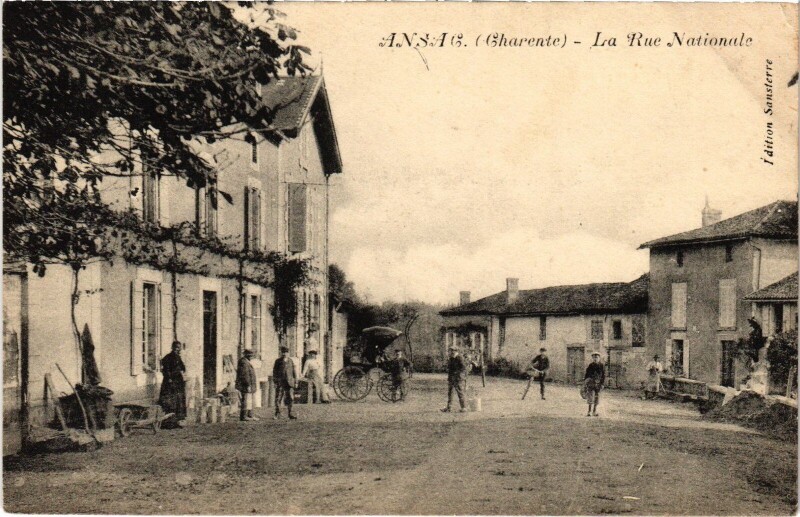 Carte postale ancienne Ansac Rue nationale