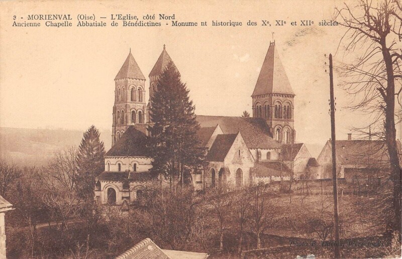 Carte postale ancienne Morienval - Eglise Cote Nord à Morienval
