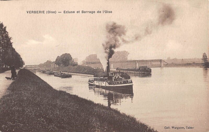 Carte postale ancienne Verberie / Ecluse Et Barrage De L'Oise à Verberie