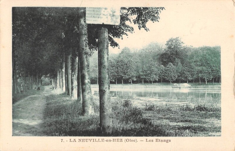 Carte postale ancienne La Neuville En Hez - Les Etangs à La Neuville-en-Hez